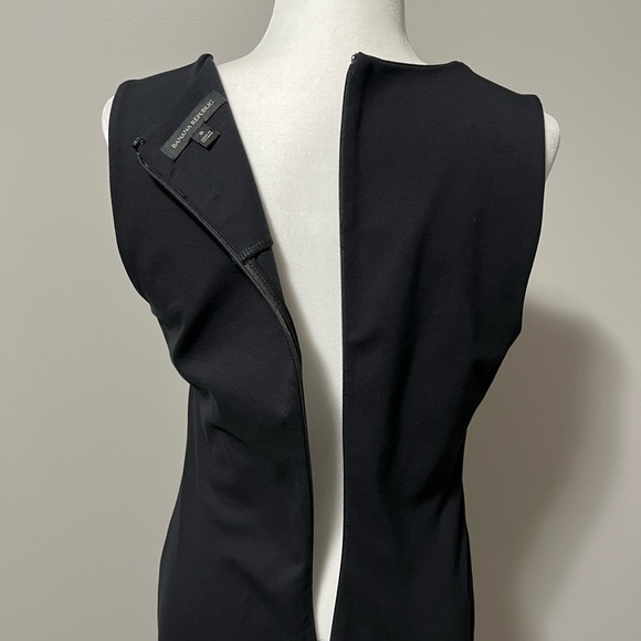 Banana Republic Bow Neck Ponte Sleeveless Sheath Dress Black - Picture 7 of 10